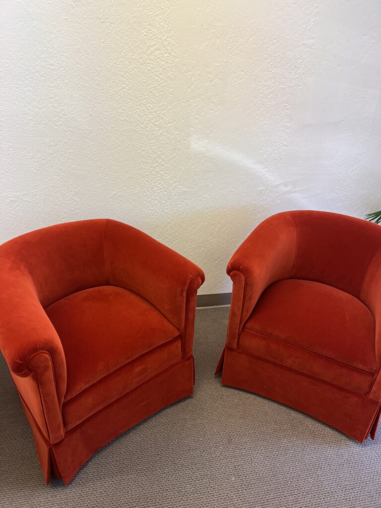 re-upholstery near me red chairs